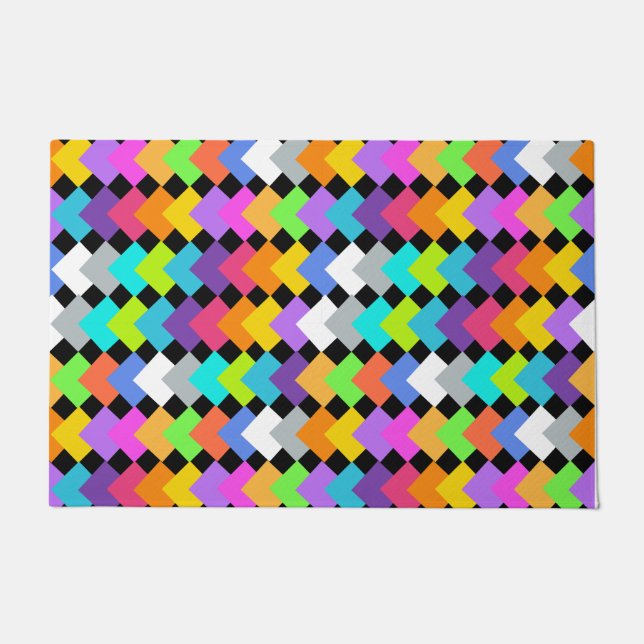 Neon Diamonds Fußmatte (Vorderseite)
