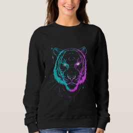Neon-Digital-Tiger-Kunst Sweatshirt