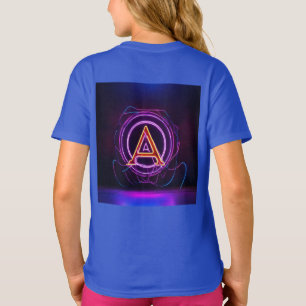 Neon Digital World Logo mit dem Buchstaben "A" T-Shirt