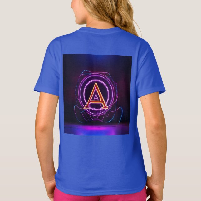 Neon Digital World Logo mit dem Buchstaben "A" T-Shirt (Rückseite)