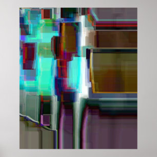 "Neon" Digitale Abstrakte Kunst Poster