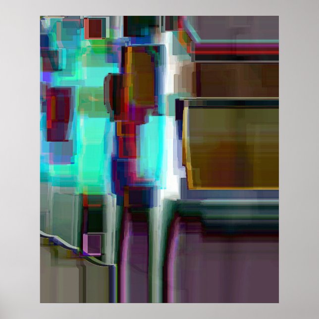 "Neon" Digitale Abstrakte Kunst Poster (Vorne)