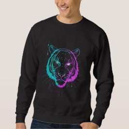 Neon-digitale Tiger-Kunst Sweatshirt