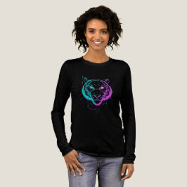 Neon-digitale Tigerkunst Tri-Blend Shirt