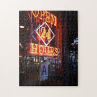 Neon Diner Sign New York City NYC rund um die Uhr 