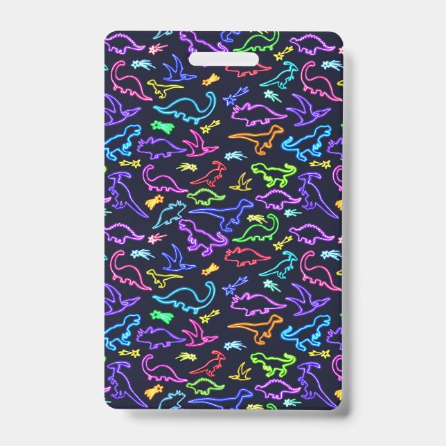 Neon Dinosaurier Ausweis (Vorderseite)