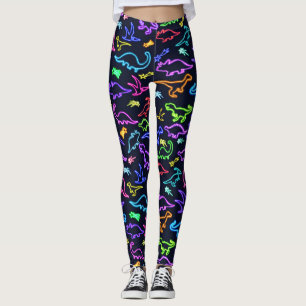 Neon Dinosaurier Leggings