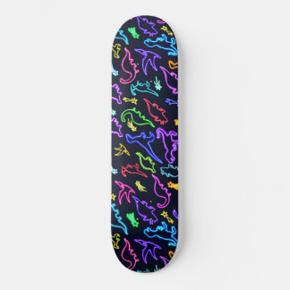 Neon Dinosaurier Skateboard