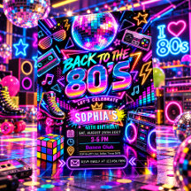 Neon-Disco-Retro-80er-Geburtstagsfeier