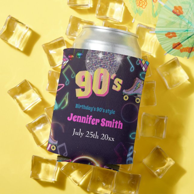 Neon Disco Vibes Retro Stytle der 90er Jahre Dosenkühler (In Situ Sommer)