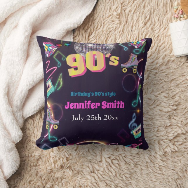Neon Disco Vibes Retro Stytle der 90er Jahre Kissen (Decke)