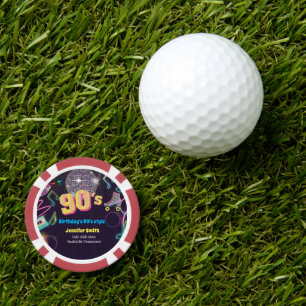 Neon Disco Vibes Retro Stytle der 90er Jahre Pokerchips
