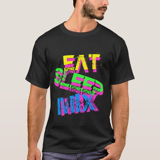 Neon DJ t Shirt | Speiseschlafmischung (Vorderseite)