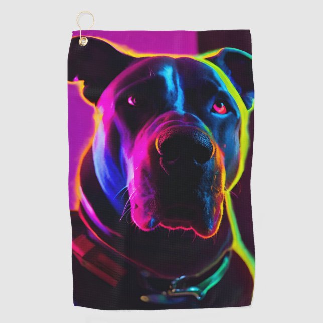 Neon Dog Golfhandtuch (Vorderseite)