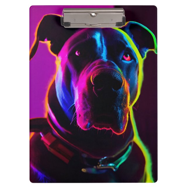 Neon Dog Klemmbrett (Vorderseite)
