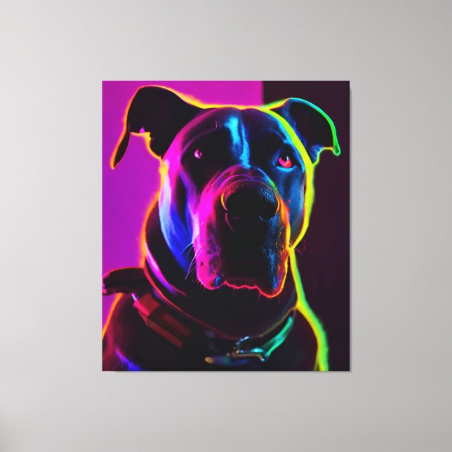 Neon Dog Leinwanddruck (Vorderseite)