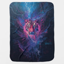 Neon-Donner-Tiger-Abstraktes-Elektrisches-Glühen