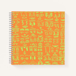 Neon Doodle Notebook – Vibrant Orange and Green Ha Notizbuch