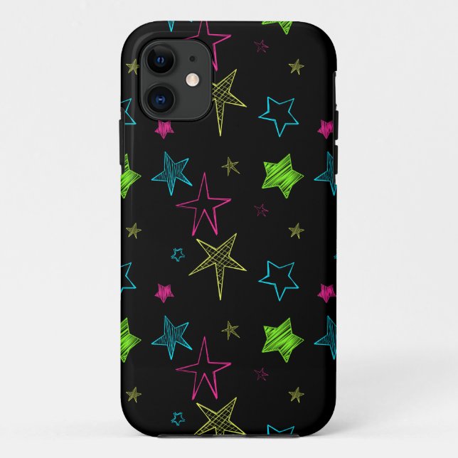Neon Doodle Stars iPhone 5/5S Fall Case-Mate iPhone Hülle (Rückseite)