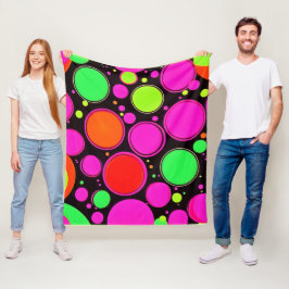 Neon Dot Party Fleecedecke