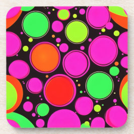 Neon Dot Party Getränkeuntersetzer