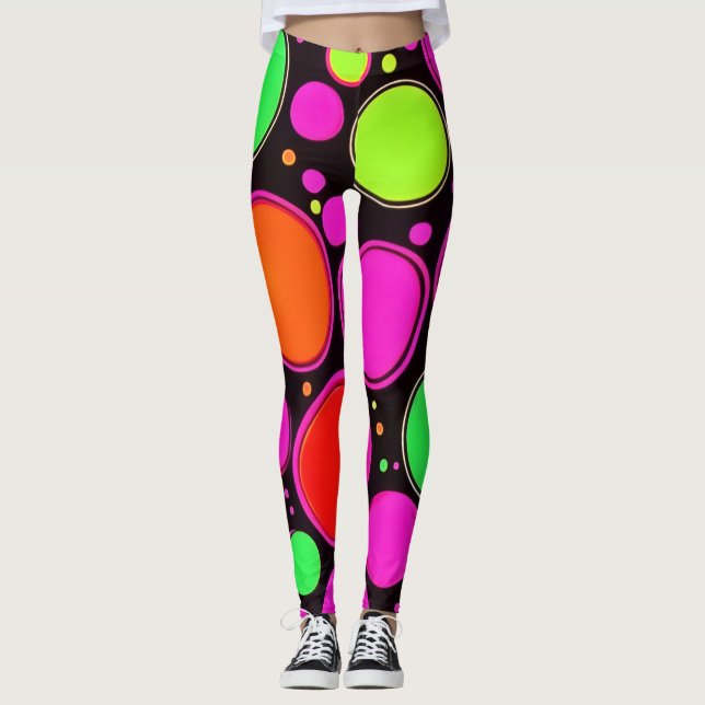 Neon Dot Party Leggings (Vorderseite)