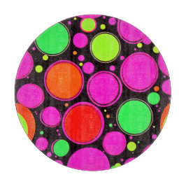Neon Dot Party Schneidebrett