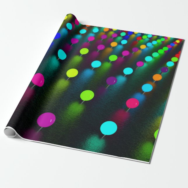 Neon Dots Geschenkpapier (Ungerollt)