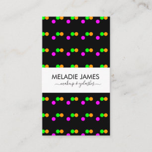 Neon Dots Makeup Artist Salon Business Card Visitenkarte