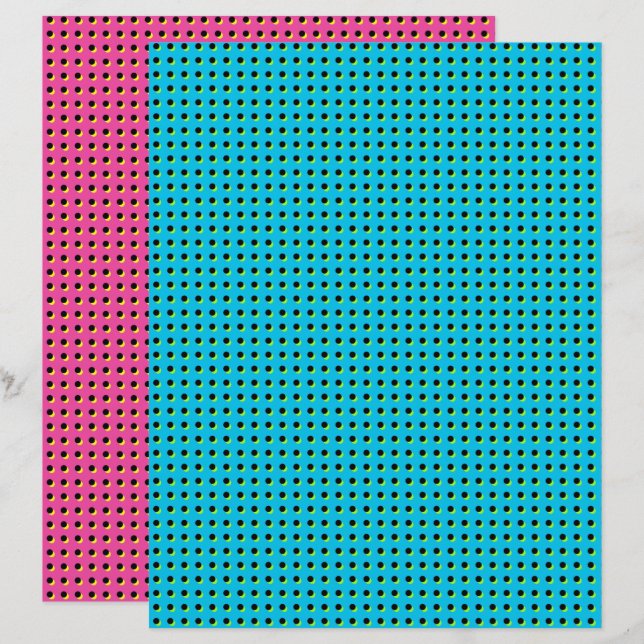 Neon Dots Pink Blue Pattern der 80er/90er Jahre (Vorne/Hinten)