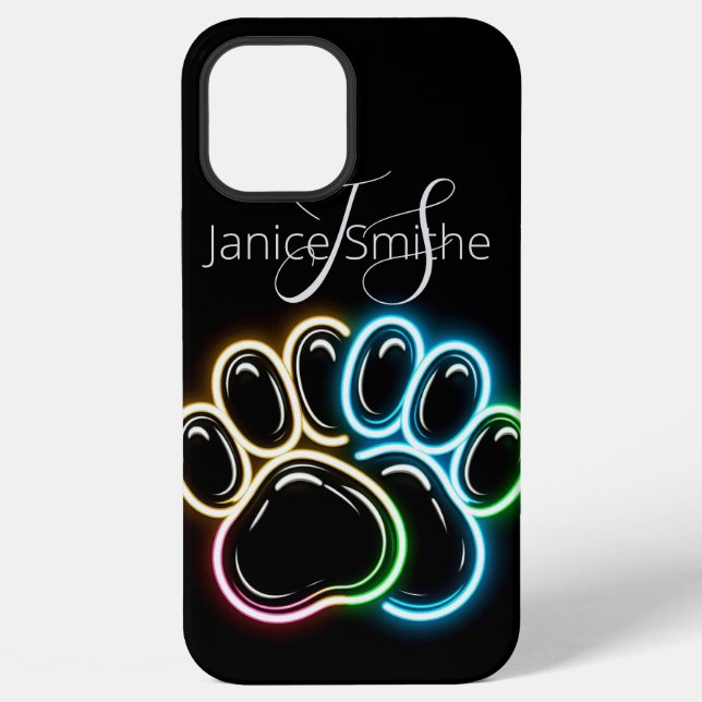 Neon Dows Monogramm iPhone Hülle (Rückseite)