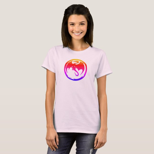 Neon-Drache Frauen hellrosa T-Shirt (Vorne ganz)
