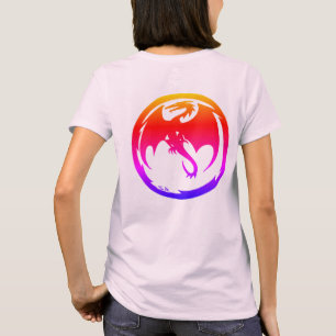 Neon-Drache Frauen hellrosa T-Shirt Rückenansicht
