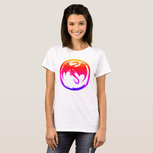 Neon-Drache Frauen weißes T-Shirt