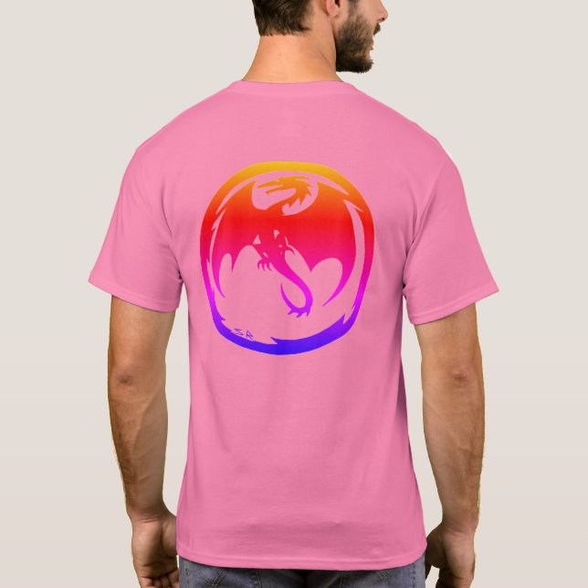 Neon-Drache Männer rosa T-Shirt Rücken (Rückseite)