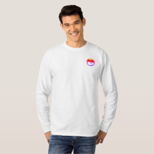 Neon-Drache Männer weißes Langarmshirt mit Tasche T-Shirt