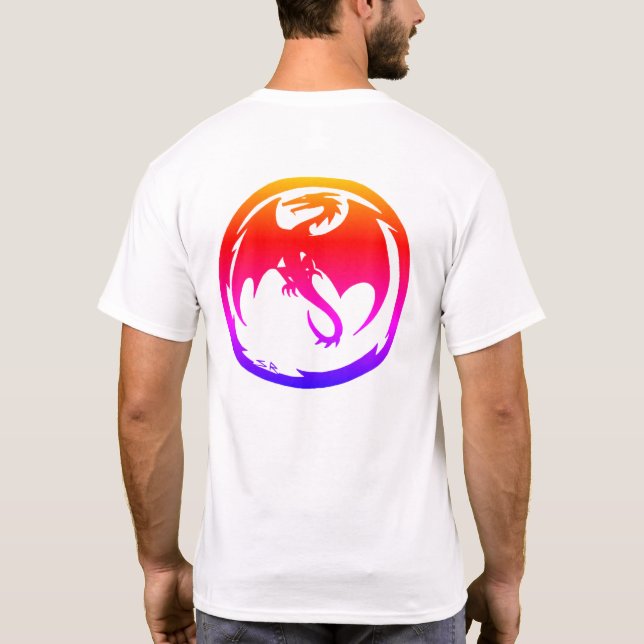 Neon-Drache Männer weißes T-Shirt Rücken (Rückseite)
