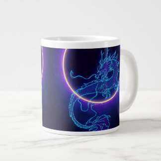 Neon-Drache Tasse – Leuchtend blauer Drache