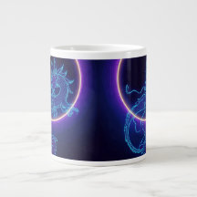 Neon-Drache Tasse – Leuchtend blauer Drache