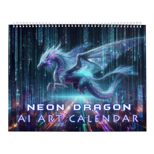 Neon-Drachen-Kunst durch KI Kalender (Titelbild)