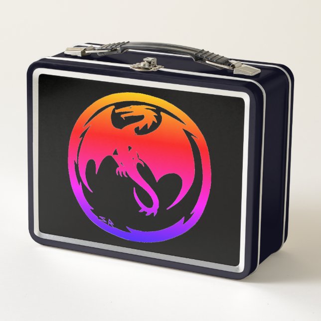 Neon Dragon Black Lunchbox (Vorderseite)