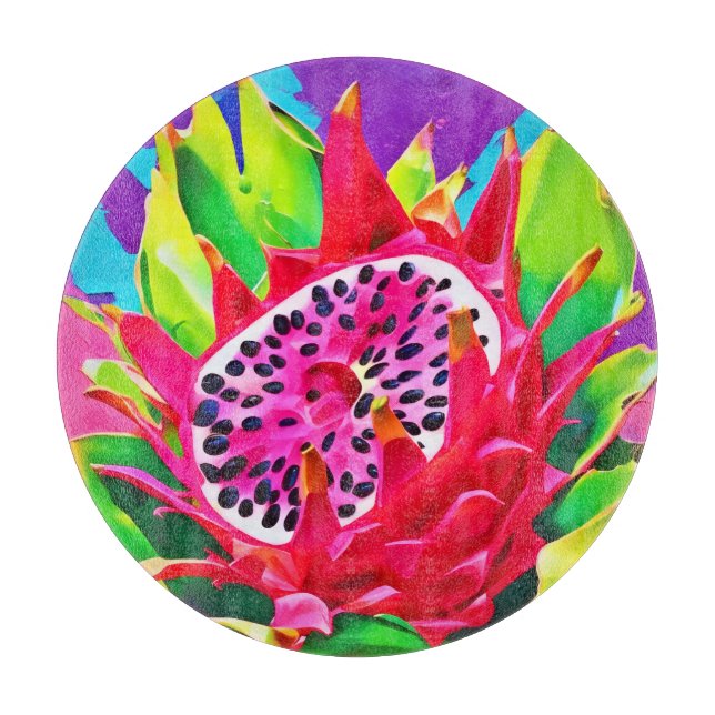 Neon Dragon Fruit Splendor Schneidebrett (Vorderseite)