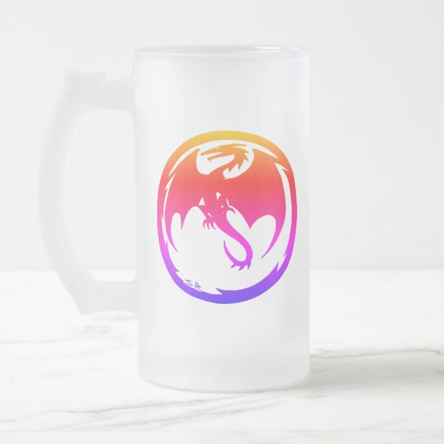 Neon Dragon mattierte Tasse (Links)