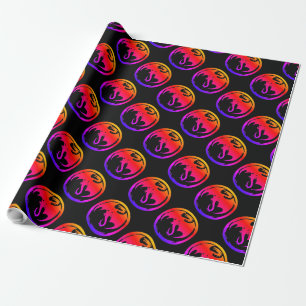 Neon Dragon schwarz glänzend Packpapier Medium