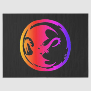 Neon Dragon Schwarztaschpapier groß Seidenpapier