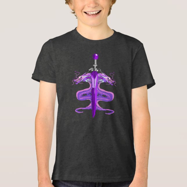Neon dragon Sword Tri-Blend Shirt (Vorderseite)