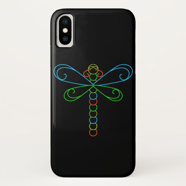 Neon Dragonfly Case-Mate iPhone Hülle (Rückseite)