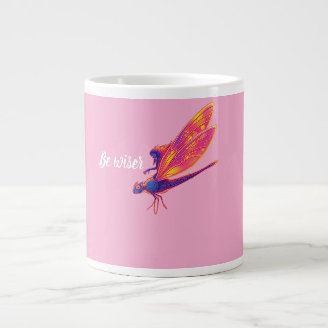 Neon Dragonfly mug– Aesthetic Nature Transforma Jumbo-Tasse (Vorderseite)