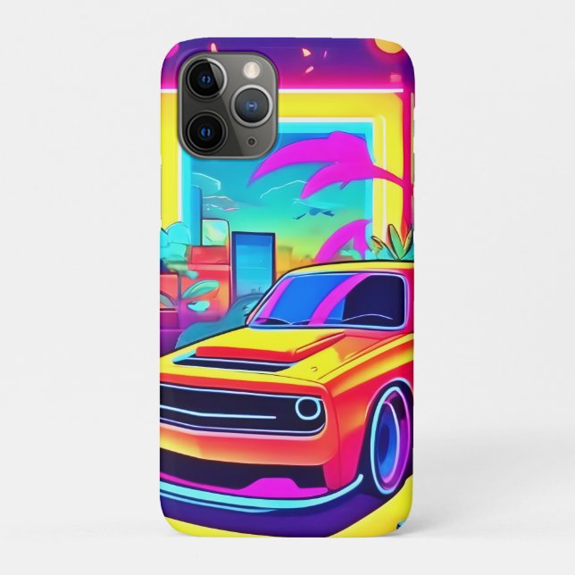 Neon Dream Car Escape Case-Mate iPhone Hülle (Rückseite)