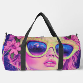 Neon Dream Girl mit BläserSonnenbrille Duffle Bag